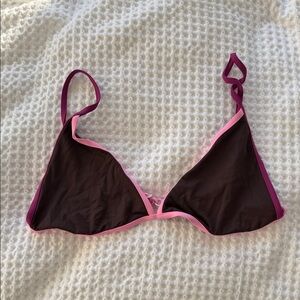 Stone Fox Swim Top (M) Brown/Pink